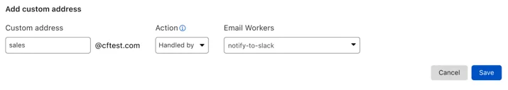 the Action selector for the rule now has the option to be handled by a Worker in addition to forward and drop options