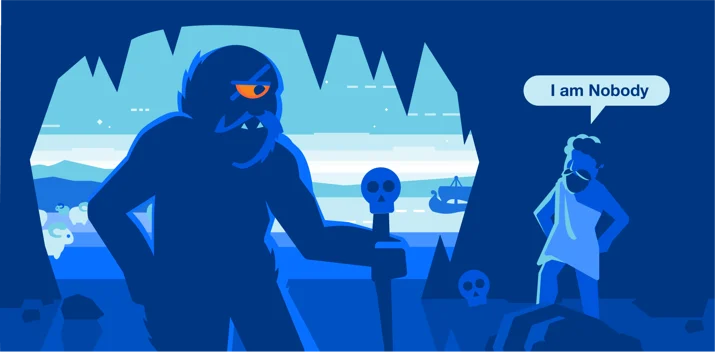Odysseus and the cyclops.