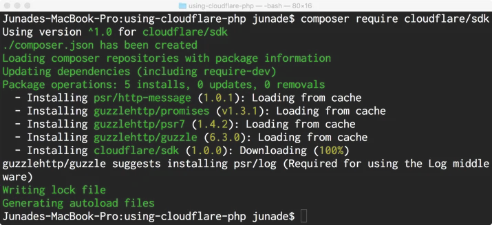 Installing cloudflare/sdk