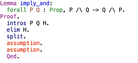 Screenshot of the code implementing our lemma and proof in Coq.